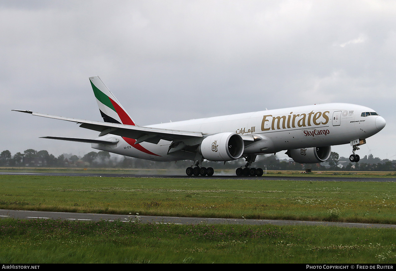 Aircraft Photo of A6-EFN | Boeing 777-F1H | Emirates SkyCargo | AirHistory.net #527504