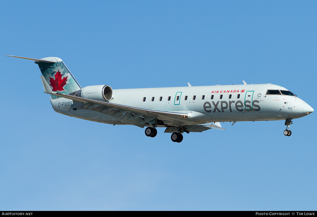 Aircraft Photo of C-FWRS | Canadair CRJ-100ER (CL-600-2B19) | Air Canada Express | AirHistory.net #527600