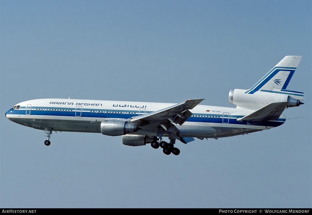 Aircraft Photo of YA-LAS | McDonnell Douglas DC-10-30 | Ariana Afghan Airlines | AirHistory.net #527635