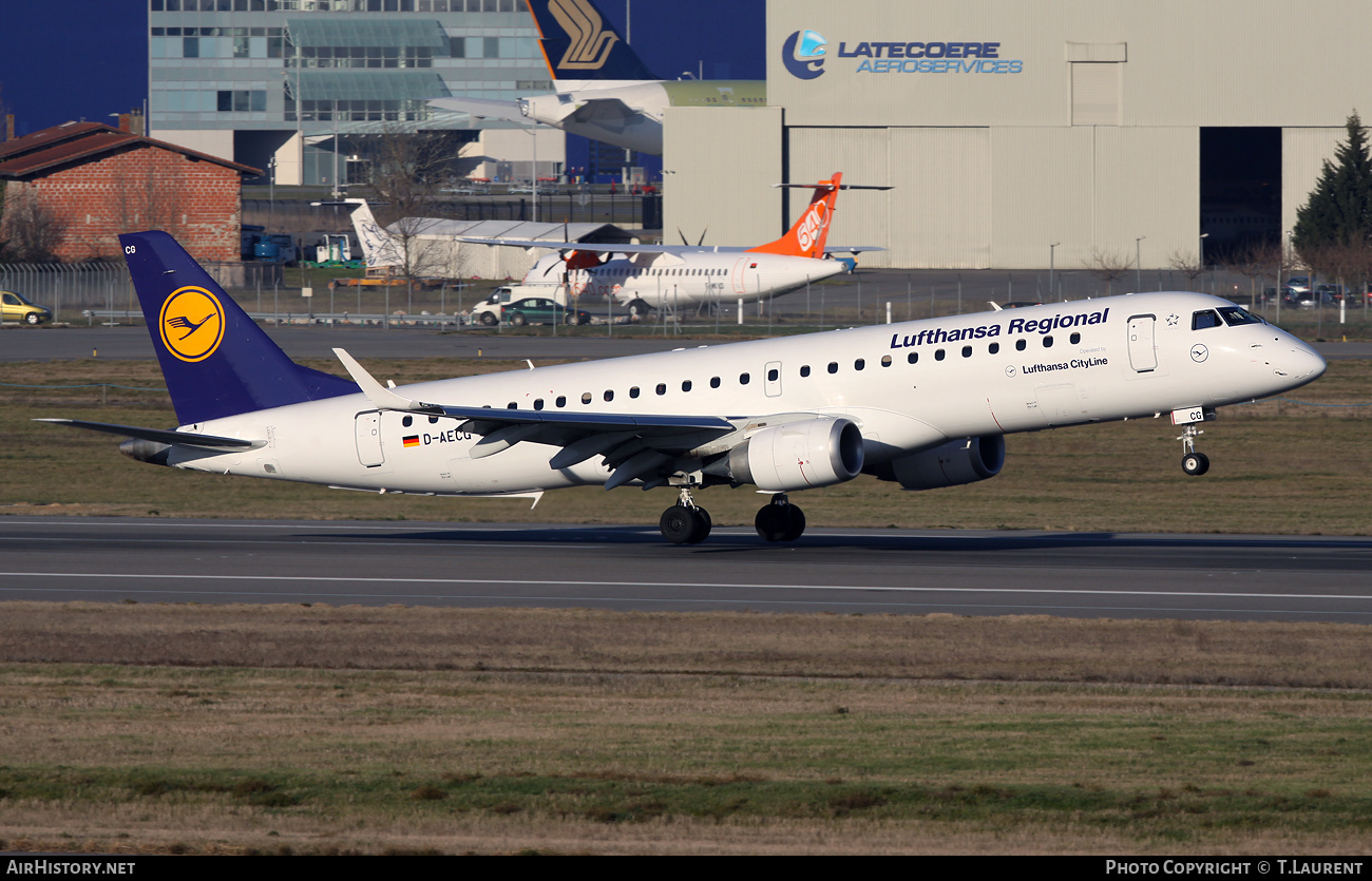 Aircraft Photo of D-AECG | Embraer 190LR (ERJ-190-100LR) | Lufthansa Regional | AirHistory.net #527816