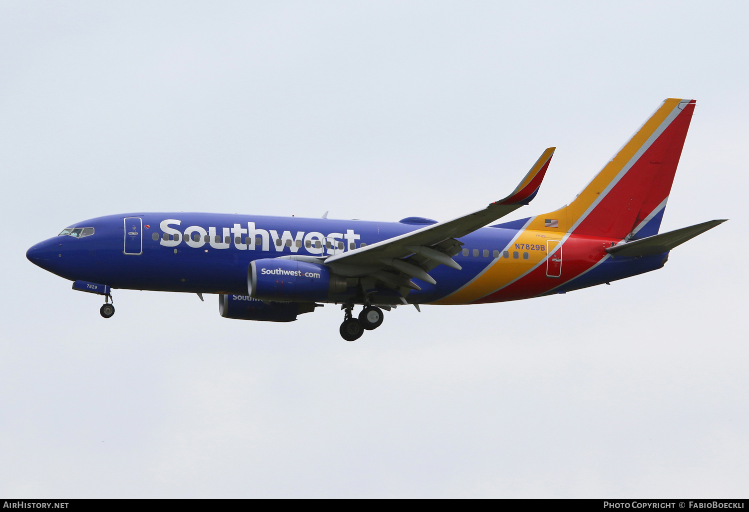Aircraft Photo of N7829B | Boeing 737-7CT | Southwest Airlines | AirHistory.net #527899