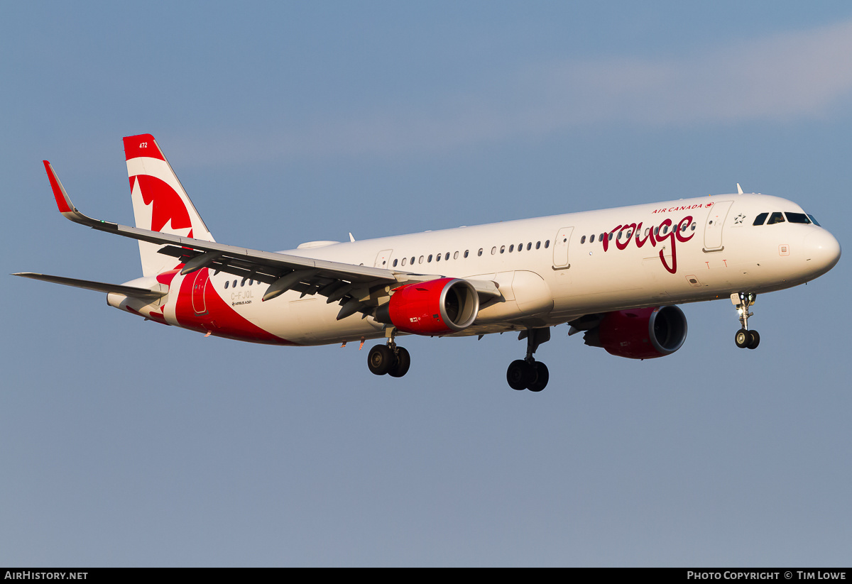 Aircraft Photo of C-FJQL | Airbus A321-211 | Air Canada Rouge | AirHistory.net #527997