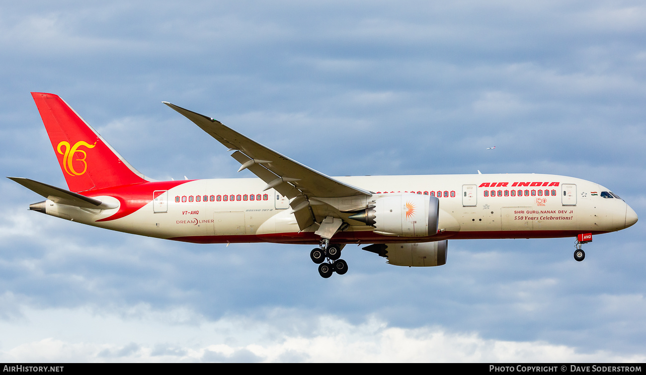 Aircraft Photo of VT-ANQ | Boeing 787-8 Dreamliner | Air India | AirHistory.net #528298
