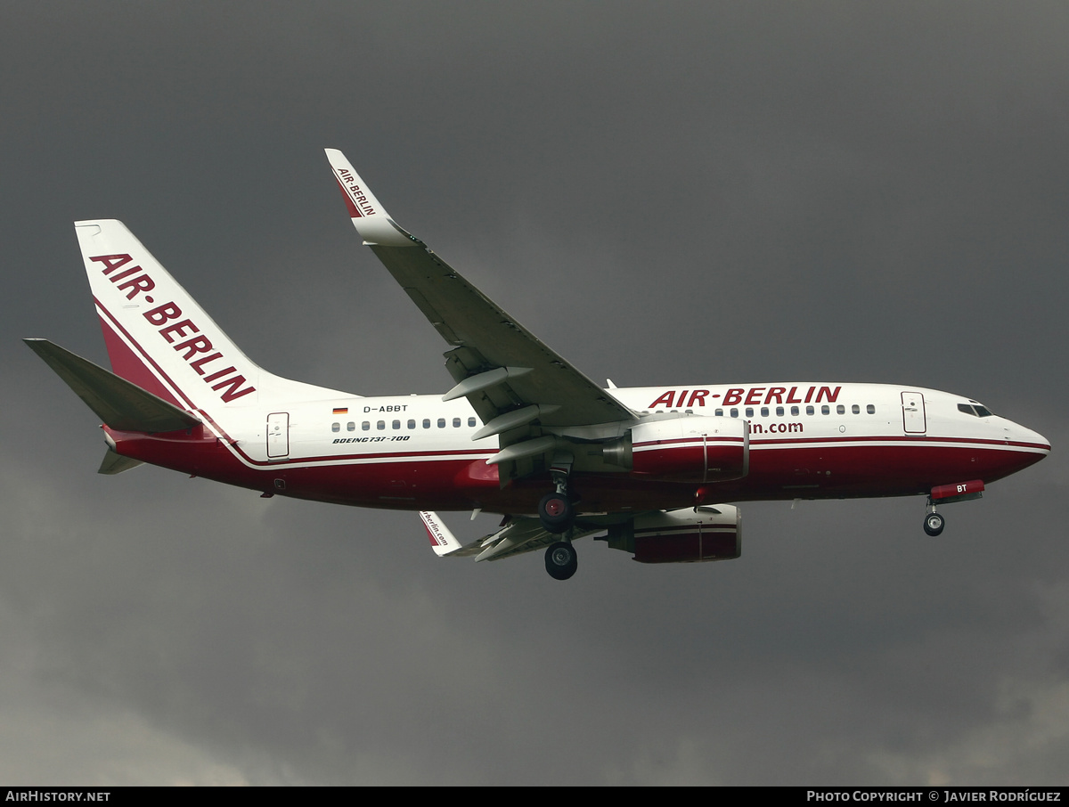 Aircraft Photo of D-ABBT | Boeing 737-76N | Air Berlin | AirHistory.net #528571