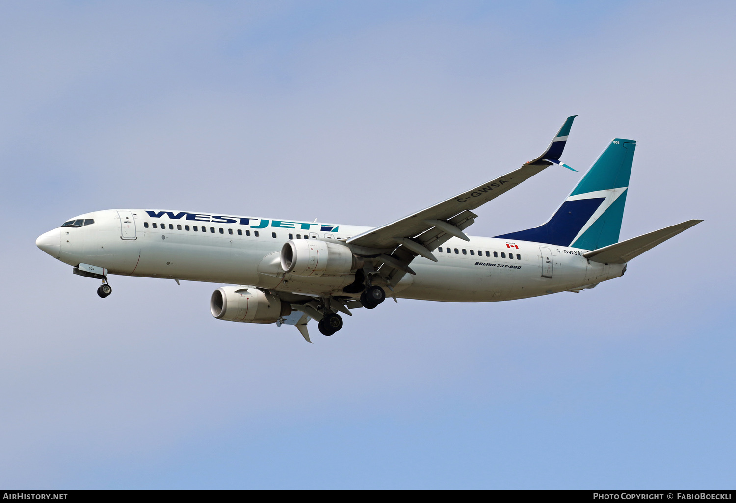 Aircraft Photo of C-GWSA | Boeing 737-8CT | WestJet | AirHistory.net #528585