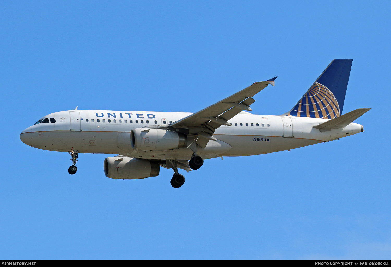 Aircraft Photo of N801UA | Airbus A319-131 | United Airlines | AirHistory.net #528593