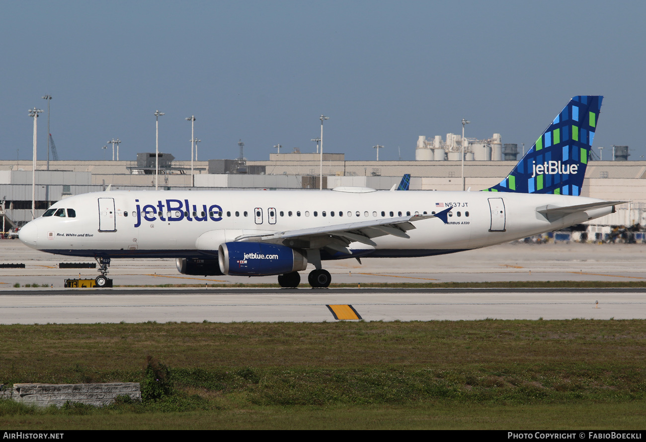 Aircraft Photo of N537JT | Airbus A320-232 | JetBlue Airways | AirHistory.net #528881