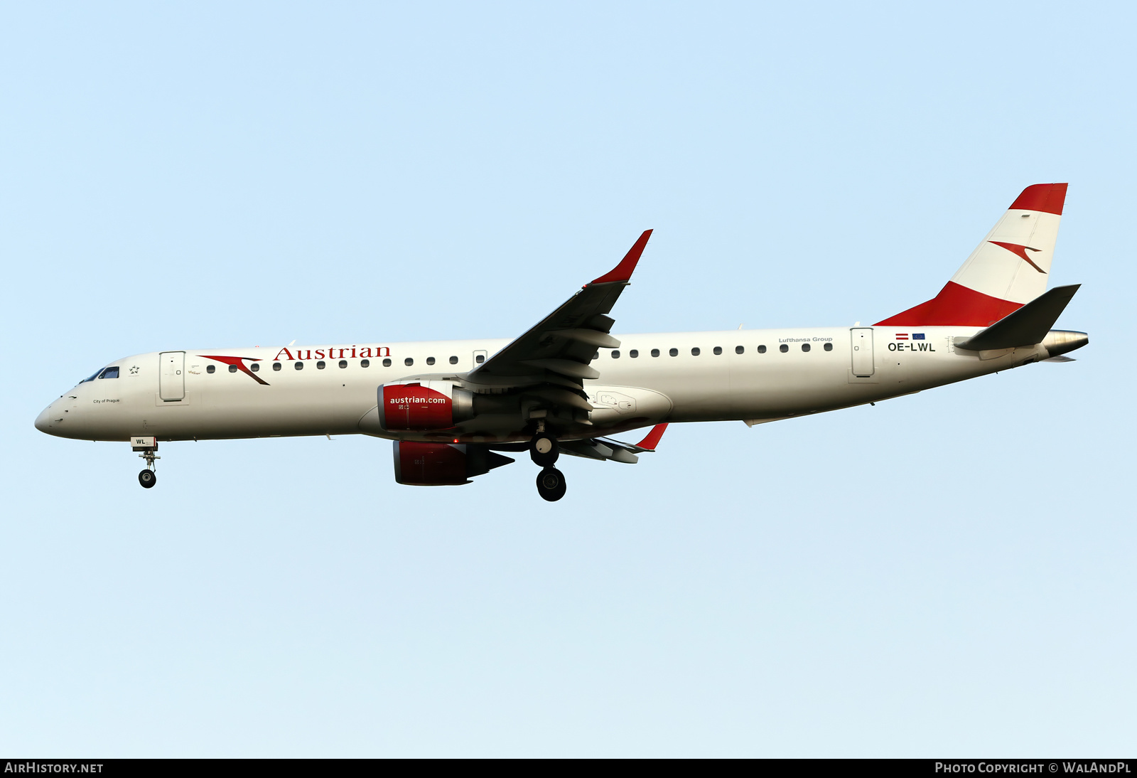 Aircraft Photo of OE-LWL | Embraer 195LR (ERJ-190-200LR) | Austrian Airlines | AirHistory.net #529128