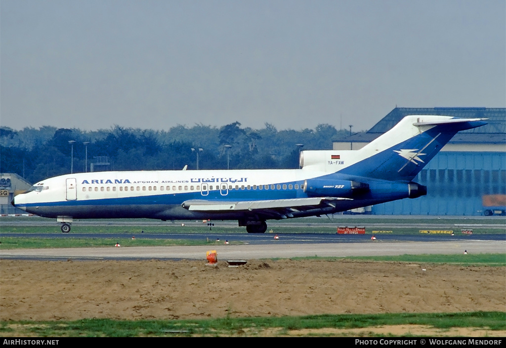Aircraft Photo of YA-FAW | Boeing 727-155C | Ariana Afghan Airlines | AirHistory.net #529332