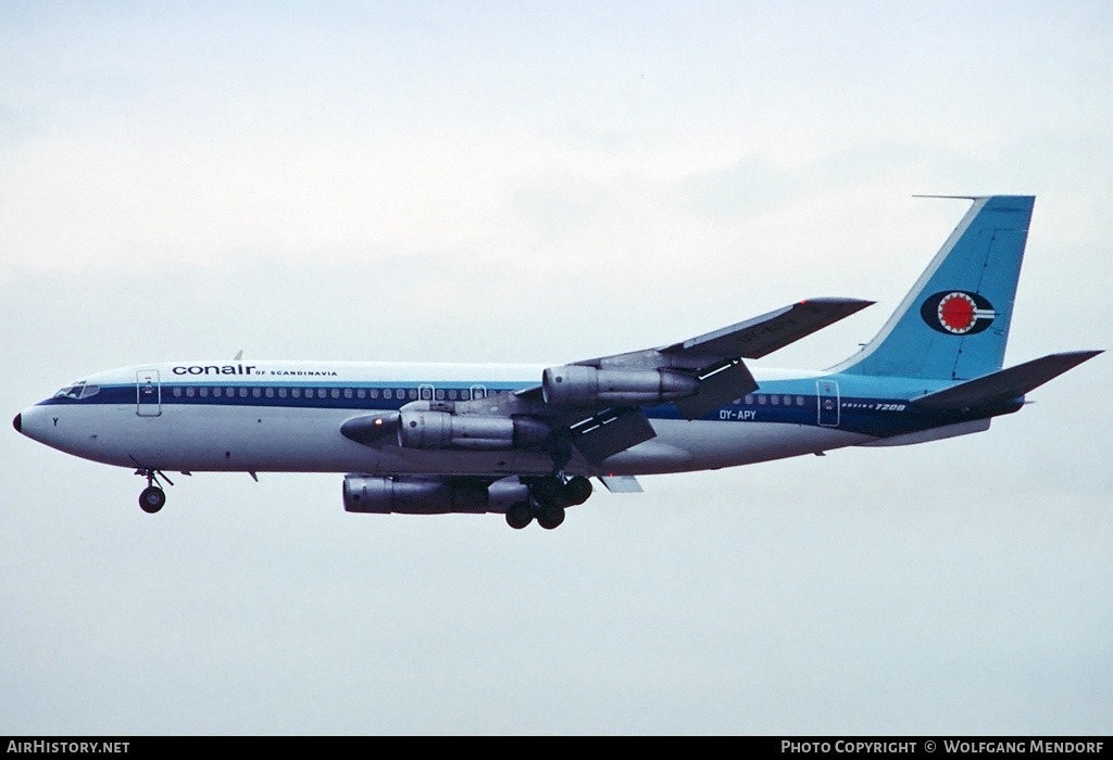 Aircraft Photo of OY-APY | Boeing 720-051B | Conair of Scandinavia | AirHistory.net #529418