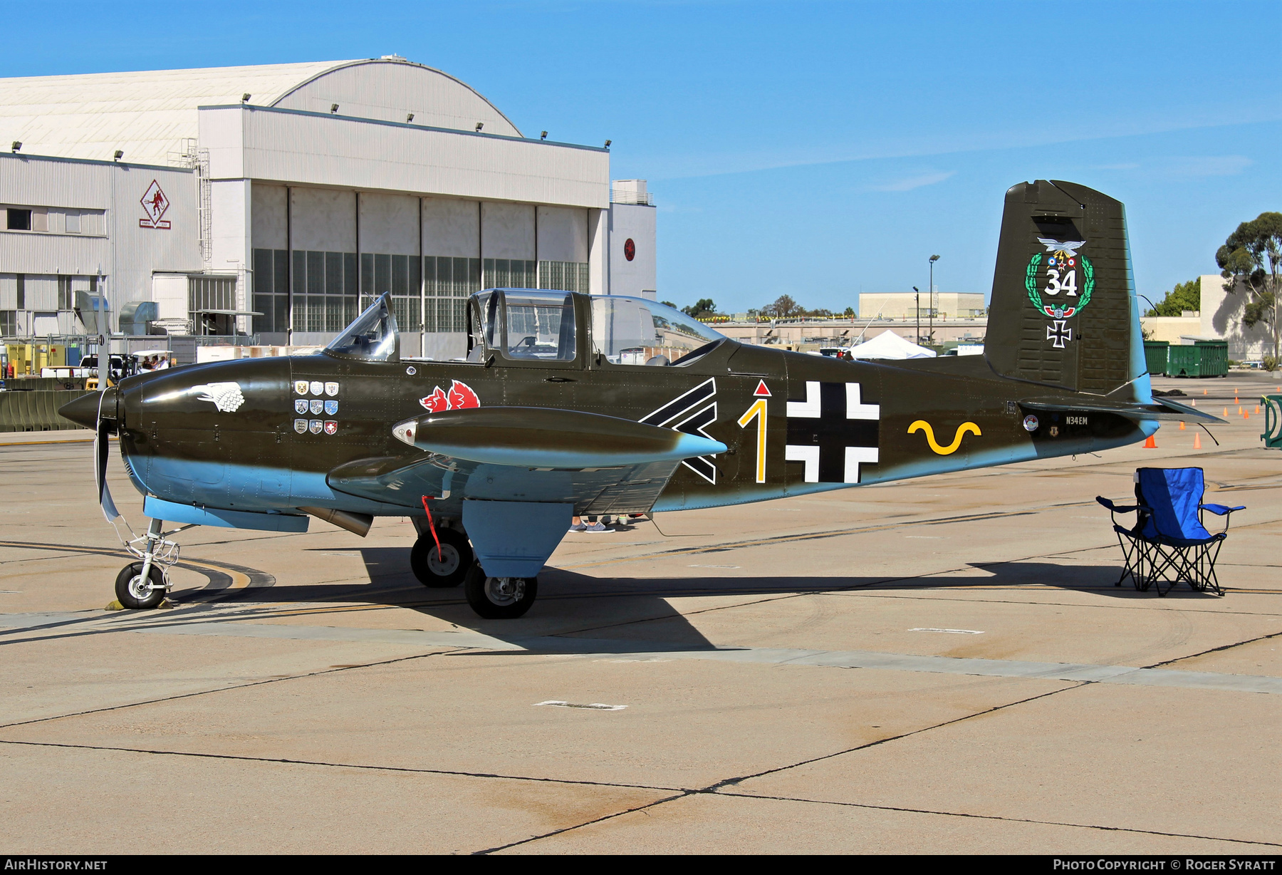 Aircraft Photo of N34EM | Beech T-34A Mentor (A45) | Germany - Air Force | AirHistory.net #529582