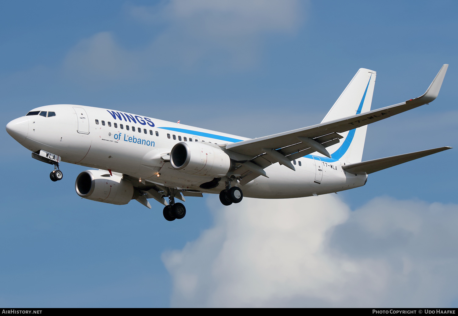 Aircraft Photo of T7-WLA | Boeing 737-7K5 | Wings of Lebanon | AirHistory.net #529583