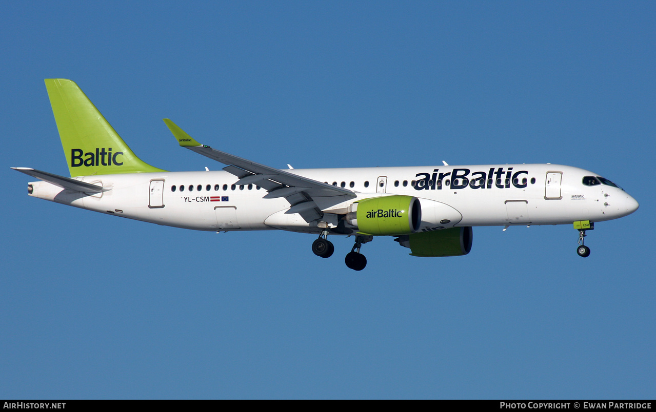 Aircraft Photo of YL-CSM | Airbus A220-371 (BD-500-1A11) | AirBaltic | AirHistory.net #529936