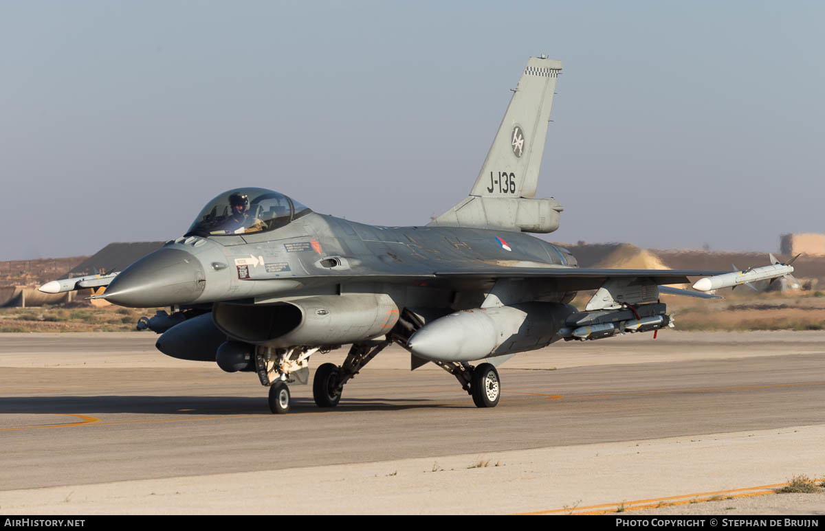 Aircraft Photo of J-136 | General Dynamics F-16AM Fighting Falcon | Netherlands - Air Force | AirHistory.net #529950
