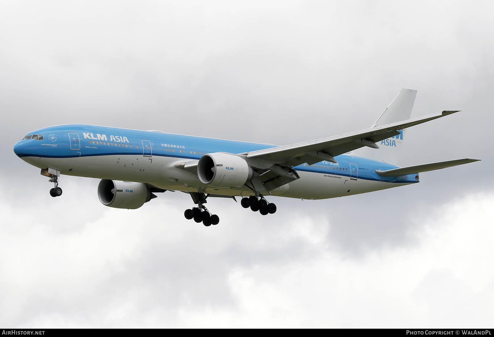 Aircraft Photo of PH-BQM | Boeing 777-206/ER | KLM Asia | AirHistory.net #530108