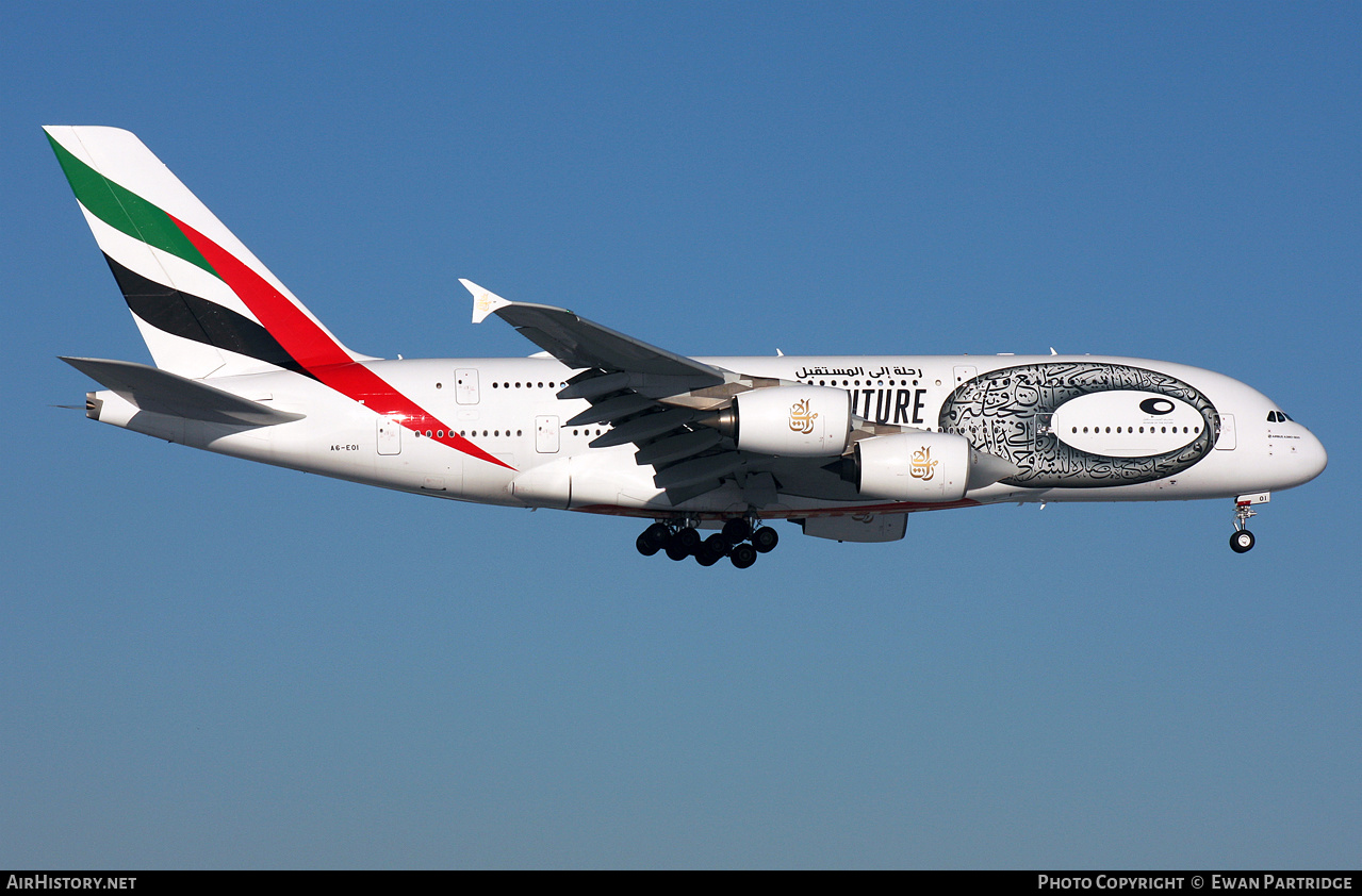 Aircraft Photo of A6-EOI | Airbus A380-861 | Emirates | AirHistory.net #530207