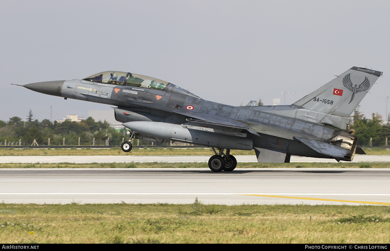 Aircraft Photo of 94-1558 | General Dynamics F-16D Fighting Falcon | Turkey - Air Force | AirHistory.net #530221