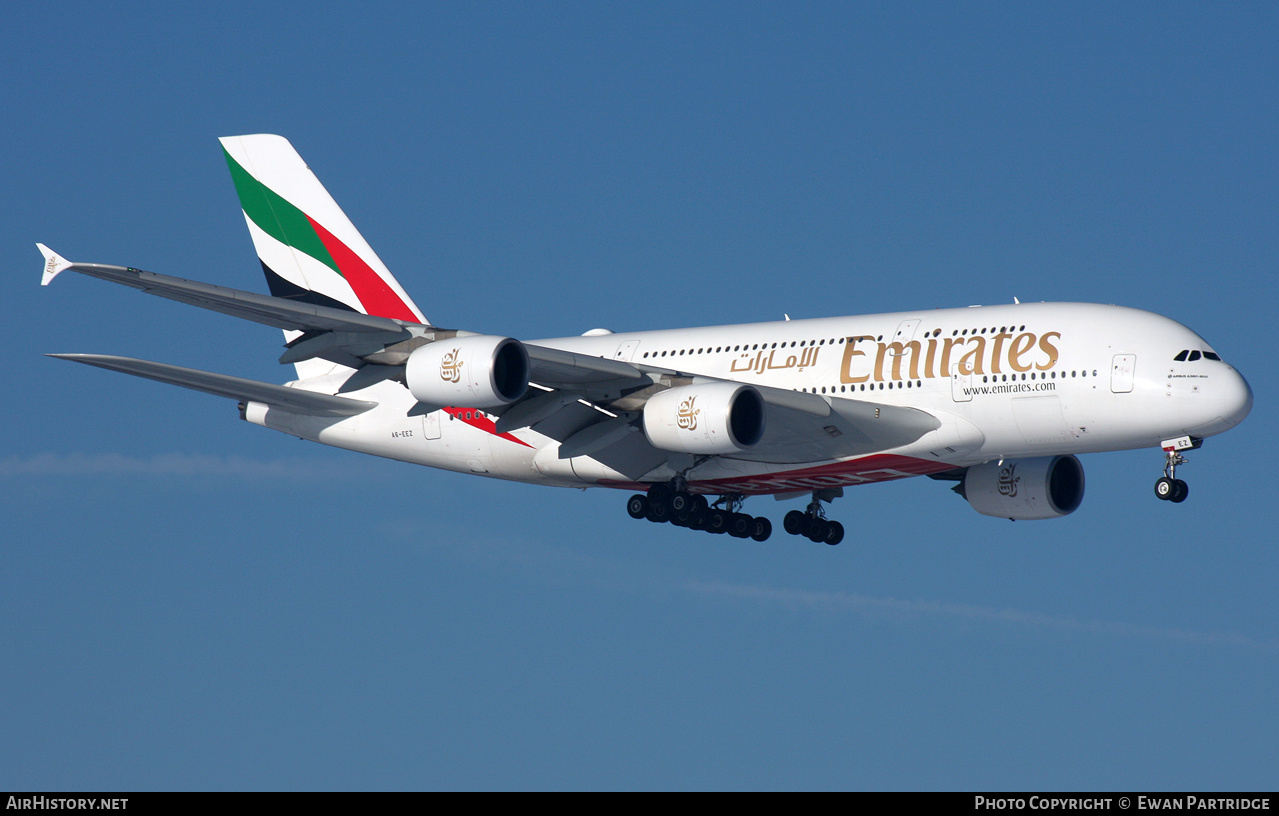 Aircraft Photo of A6-EEZ | Airbus A380-861 | Emirates | AirHistory.net #530230