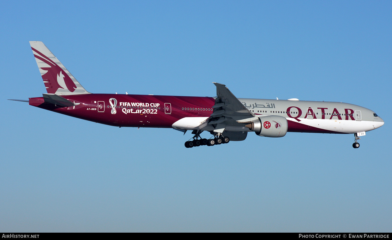 Aircraft Photo of A7-BEB | Boeing 777-3DZ/ER | Qatar Airways | AirHistory.net #530236