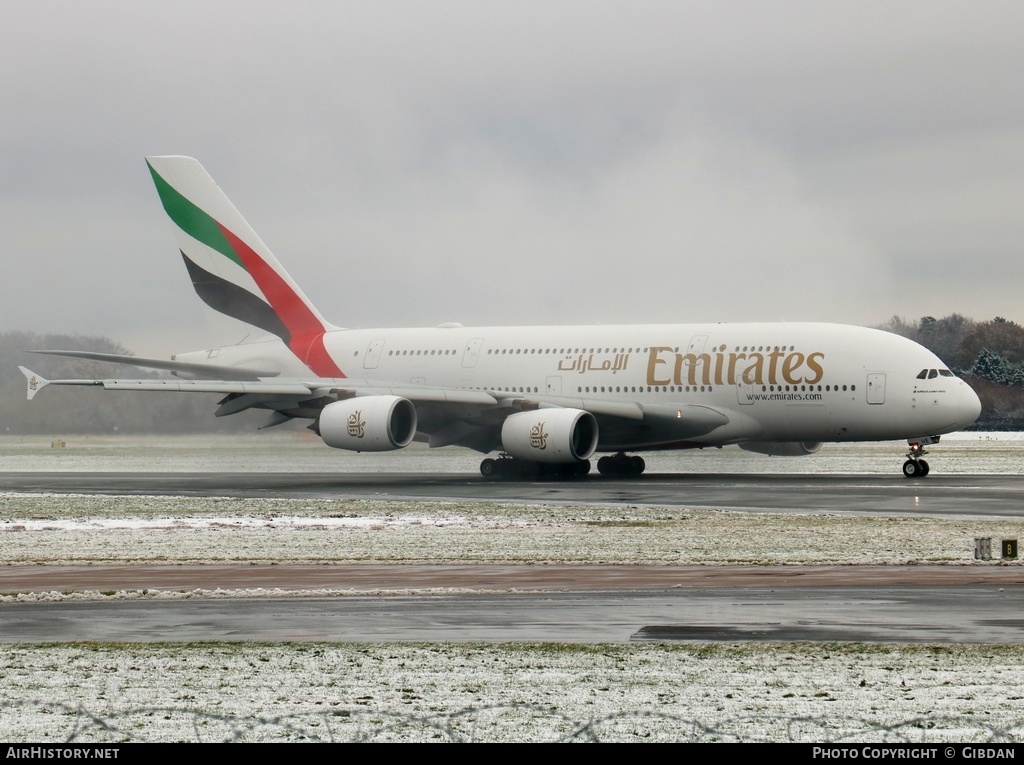 Aircraft Photo of A6-EUE | Airbus A380-861 | Emirates | AirHistory.net #530283