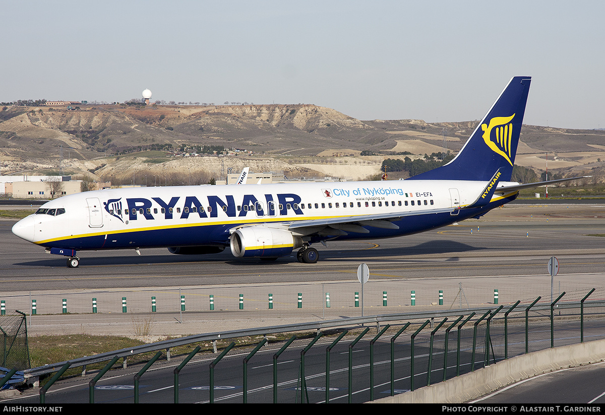 Aircraft Photo of EI-EFA | Boeing 737-8AS | Ryanair | AirHistory.net #530407