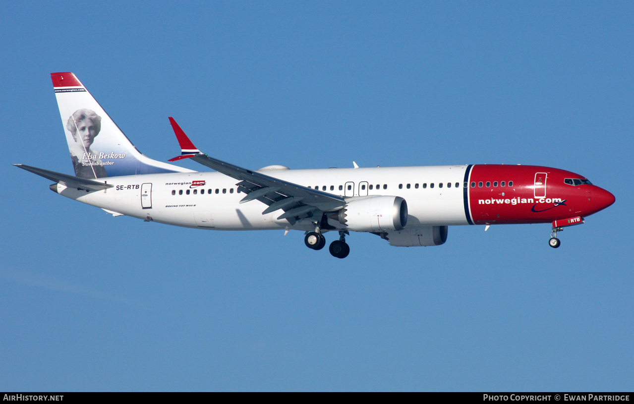 Aircraft Photo of SE-RTB | Boeing 737-8 Max 8 | Norwegian | AirHistory.net #530443