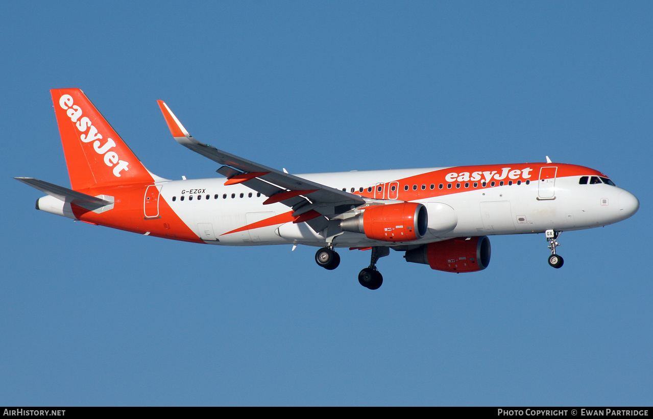 Aircraft Photo of G-EZGX | Airbus A320-214 | EasyJet | AirHistory.net #530457