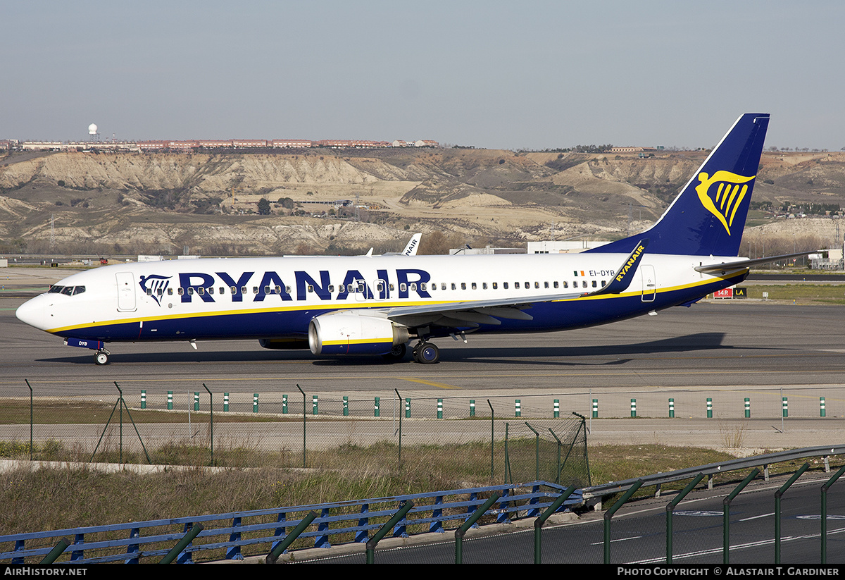 Aircraft Photo of EI-DYB | Boeing 737-8AS | Ryanair | AirHistory.net #530471