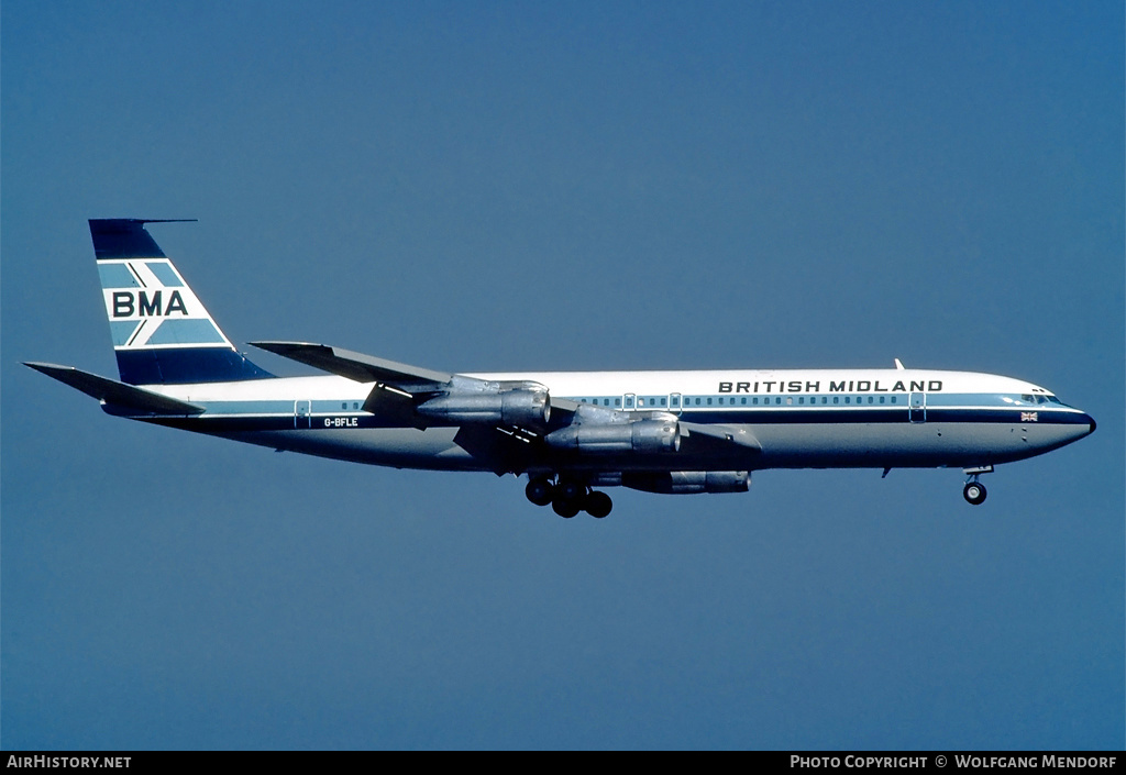 Aircraft Photo of G-BFLE | Boeing 707-338C | British Midland Airways - BMA | AirHistory.net #530643