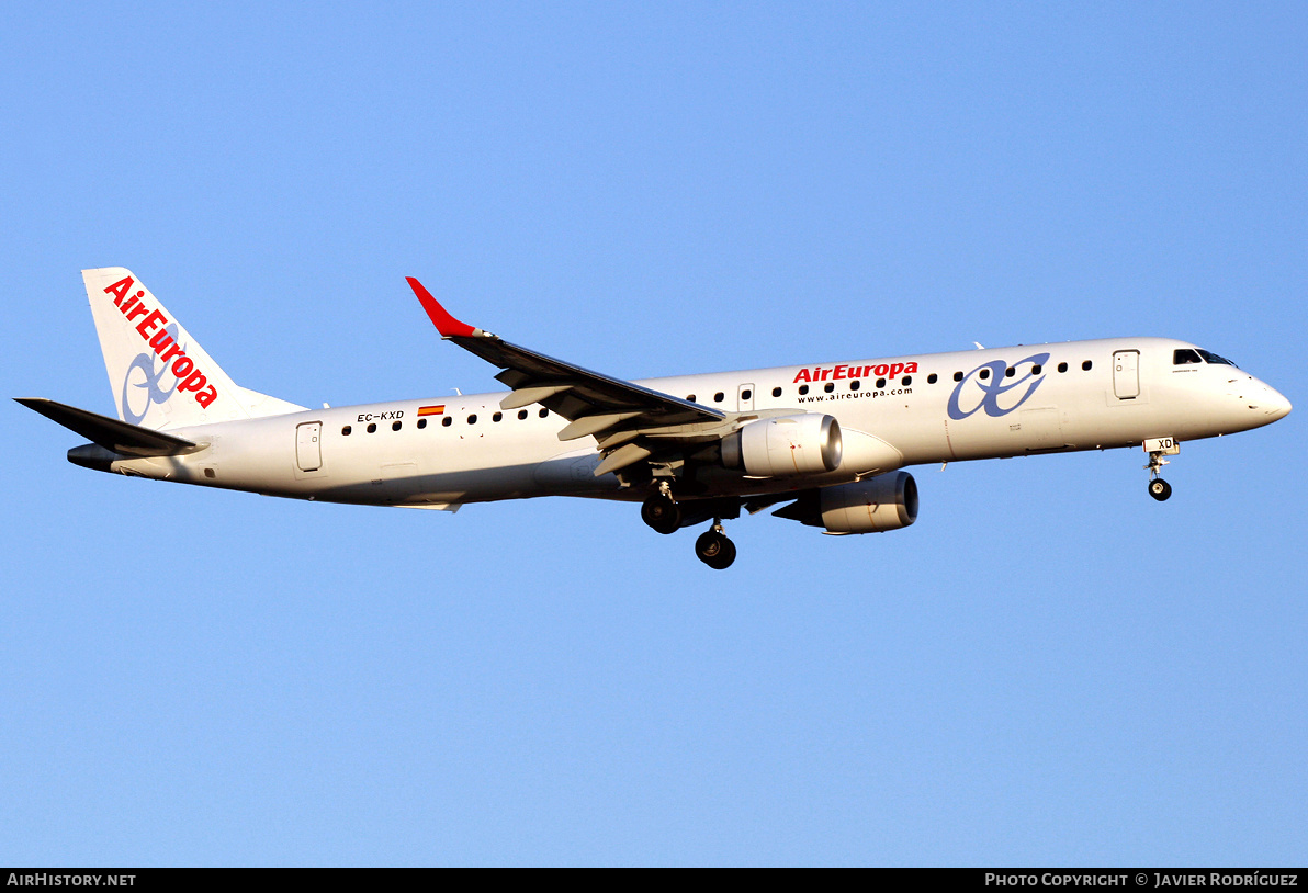 Aircraft Photo of EC-KXD | Embraer 195LR (ERJ-190-200LR) | Air Europa | AirHistory.net #530943
