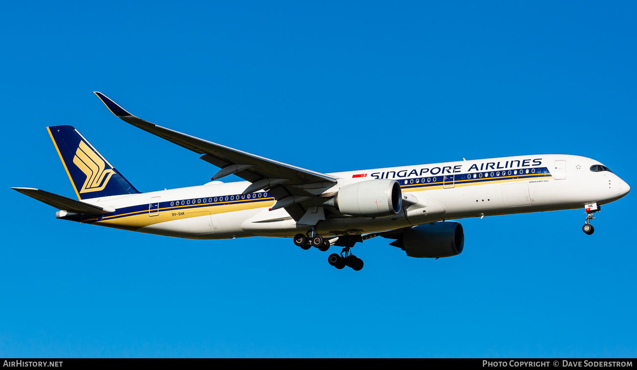 Aircraft Photo of 9V-SHK | Airbus A350-941 | Singapore Airlines | AirHistory.net #531124