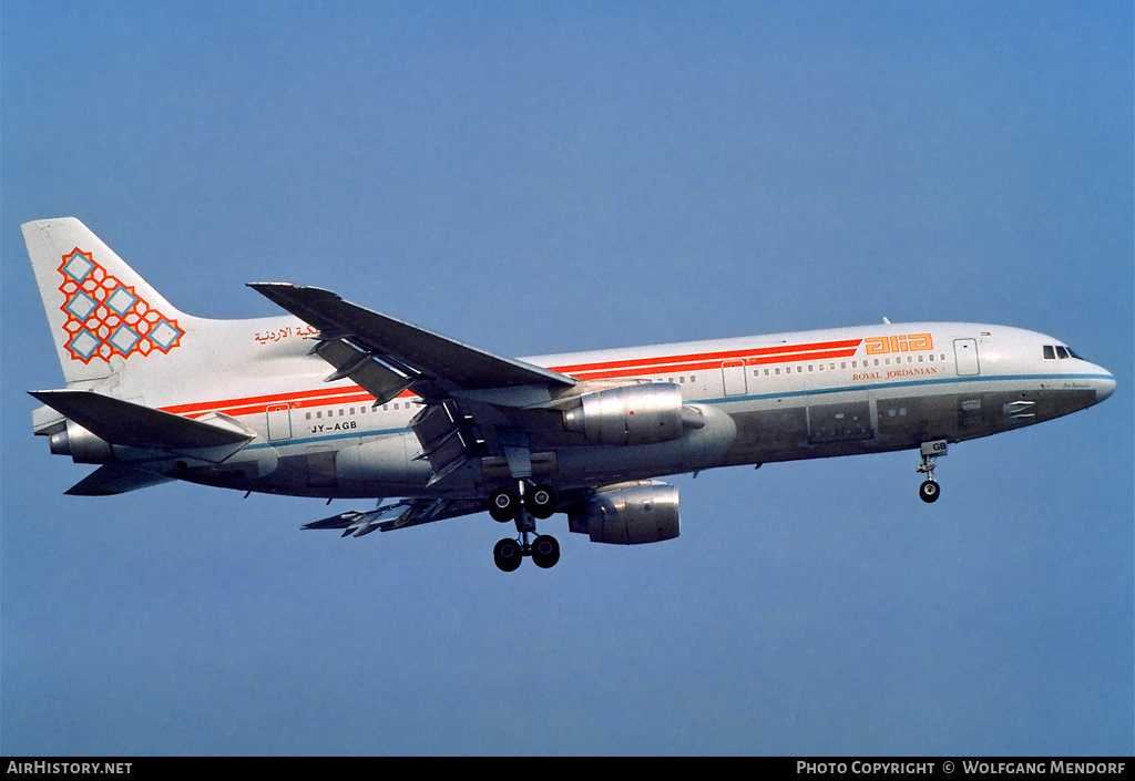 Aircraft Photo of JY-AGB | Lockheed L-1011-385-3 TriStar 500 | Alia - The Royal Jordanian Airline | AirHistory.net #531699