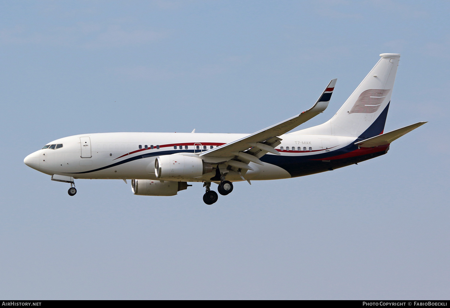 Aircraft Photo of T7-MAK | Boeing 737-7HZ BBJ | AirHistory.net #532062