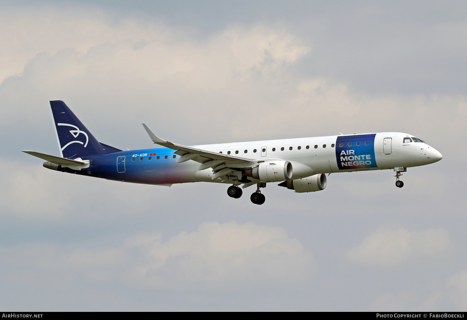 Aircraft Photo of 4O-AOB | Embraer 195LR (ERJ-190-200LR) | Air Montenegro | AirHistory.net #532073