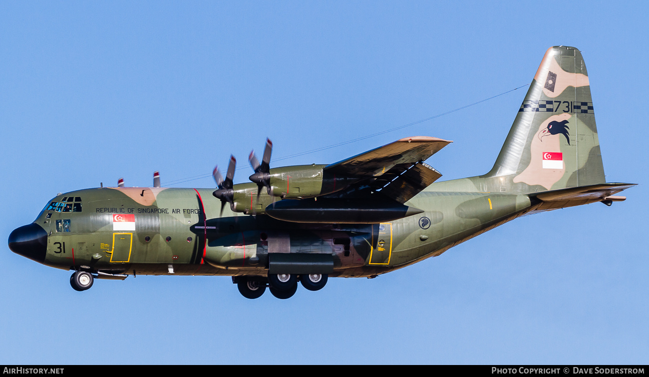 Aircraft Photo of 731 | Lockheed KC-130H Hercules (L-382) | Singapore - Air Force | AirHistory.net #532093