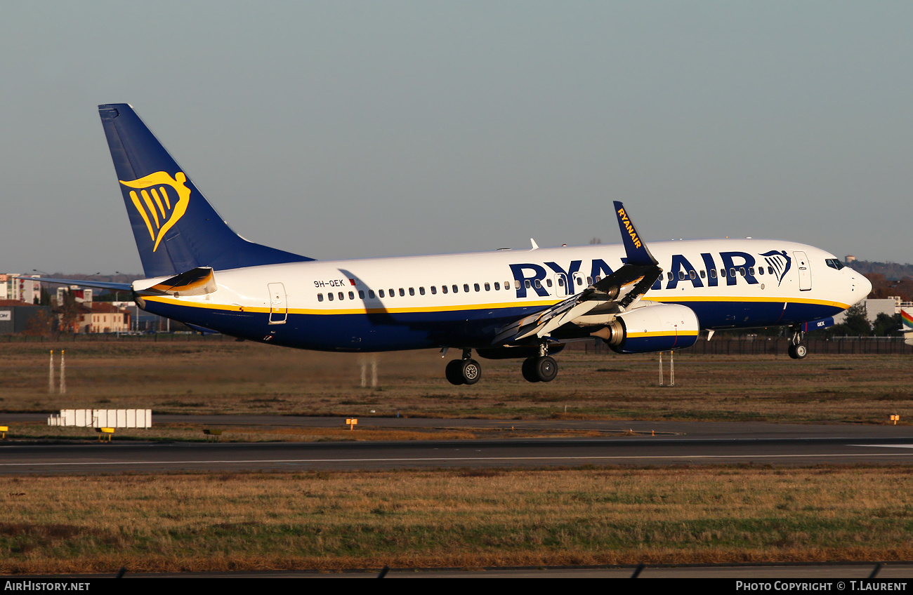 Aircraft Photo of 9H-QEK | Boeing 737-800 | Ryanair | AirHistory.net #532101