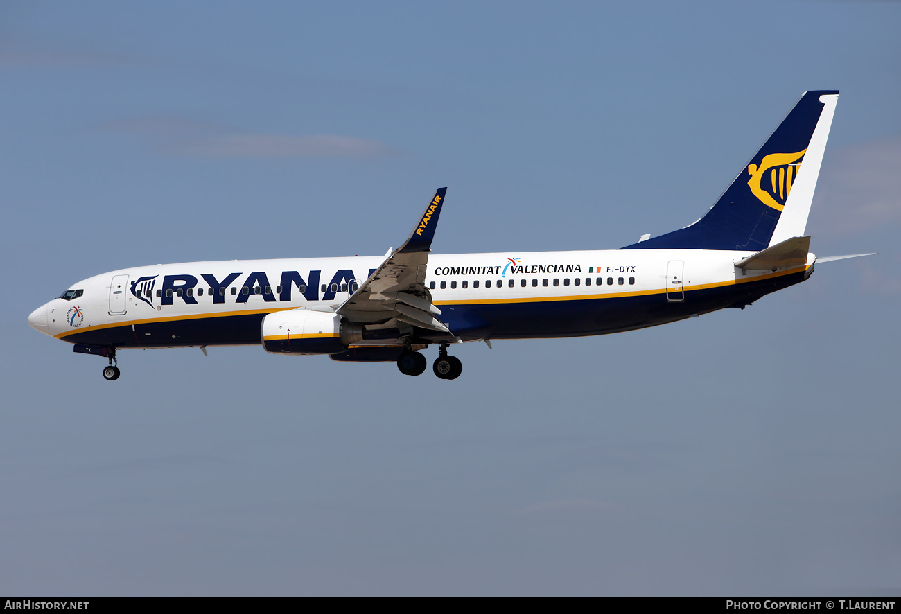 Aircraft Photo of EI-DYX | Boeing 737-8AS | Ryanair | AirHistory.net #532842