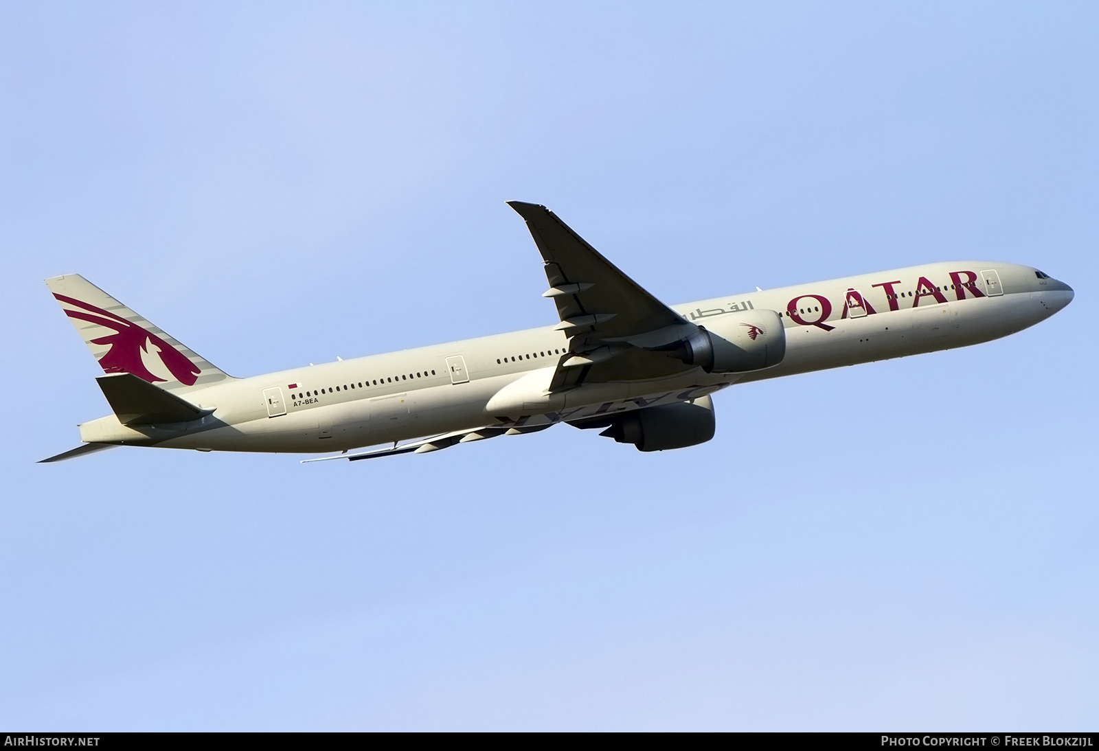 Aircraft Photo of A7-BEA | Boeing 777-3DZ/ER | Qatar Airways | AirHistory.net #532858