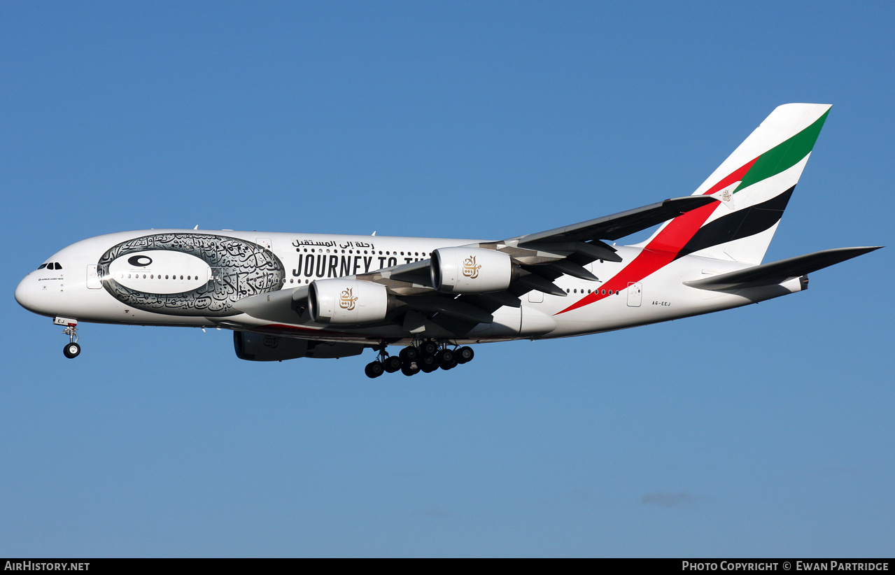 Aircraft Photo of A6-EEJ | Airbus A380-861 | Emirates | AirHistory.net #533332