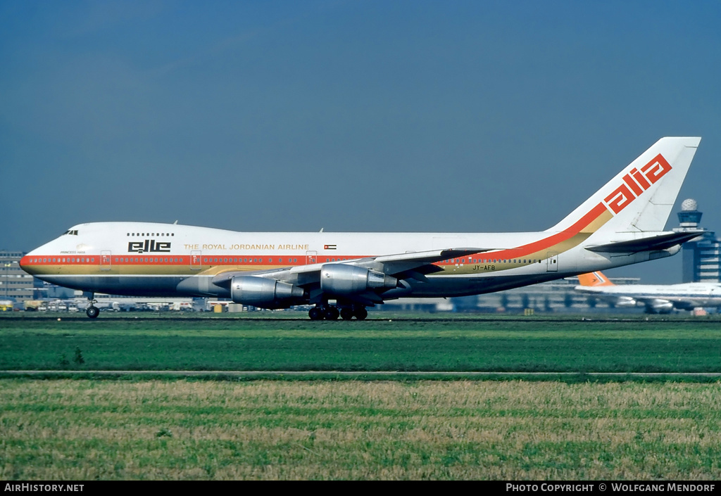 Aircraft Photo of JY-AFB | Boeing 747-2B3BM | Alia - The Royal Jordanian Airline | AirHistory.net #533390