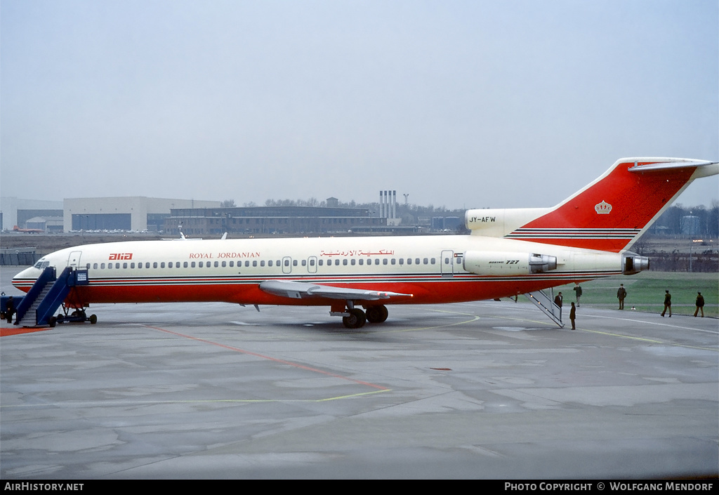 Aircraft Photo of JY-AFW | Boeing 727-2D3/Adv | Alia - The Royal Jordanian Airline | AirHistory.net #533695