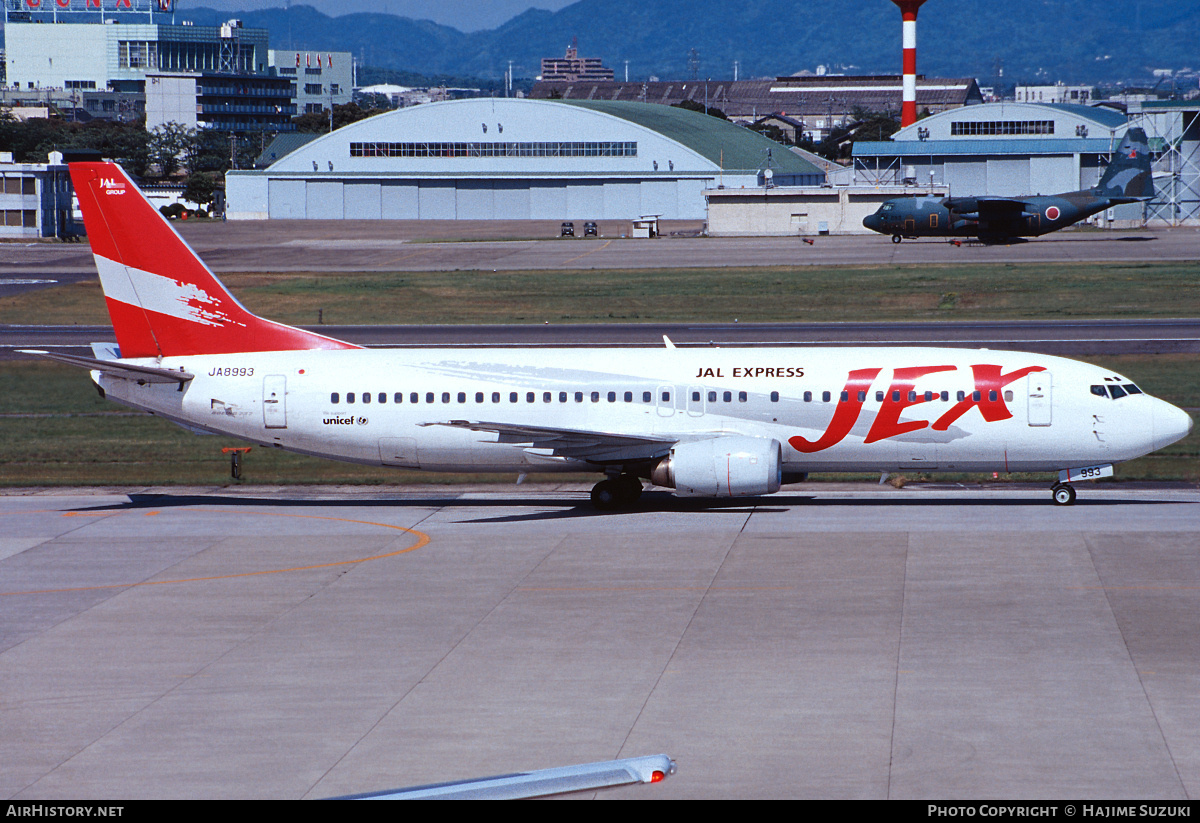 Aircraft Photo of JA8993 | Boeing 737-446 | JAL Express - JEX | AirHistory.net #533991