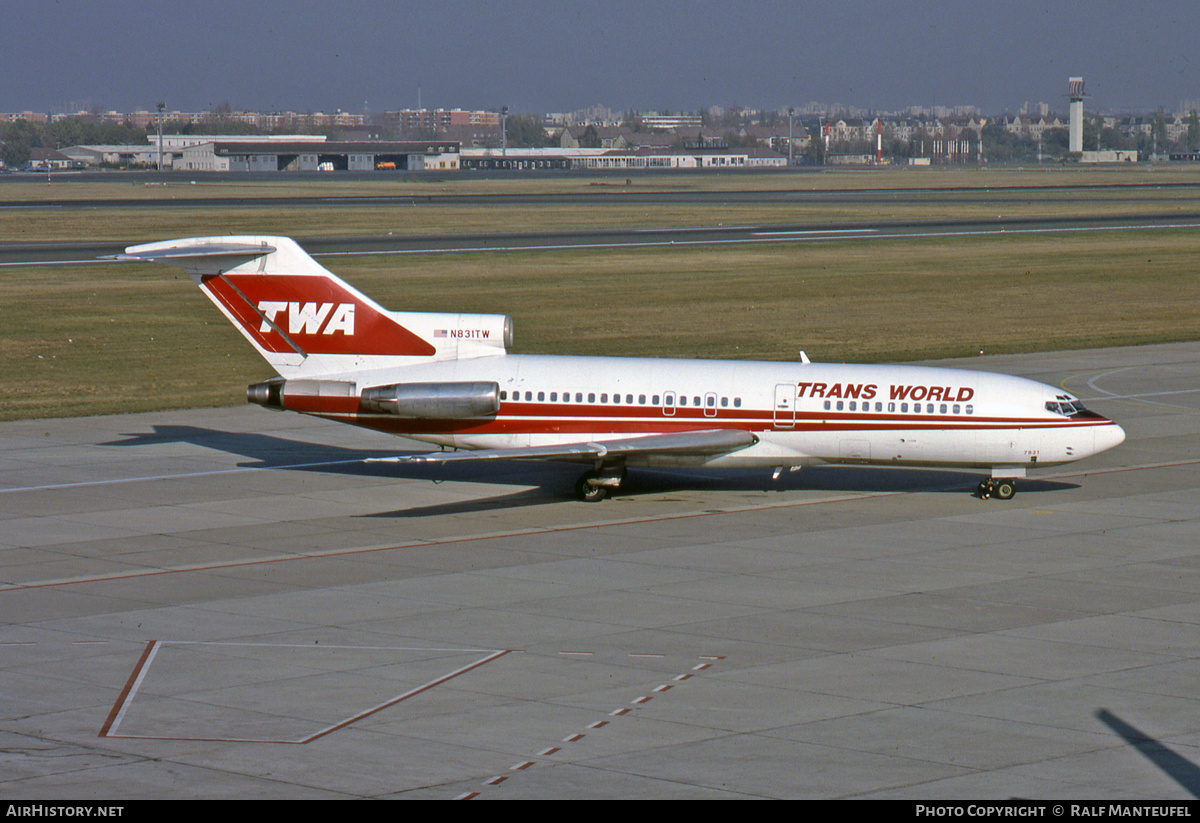 Aircraft Photo of N831TW | Boeing 727-31 | Trans World Airlines - TWA | AirHistory.net #534034