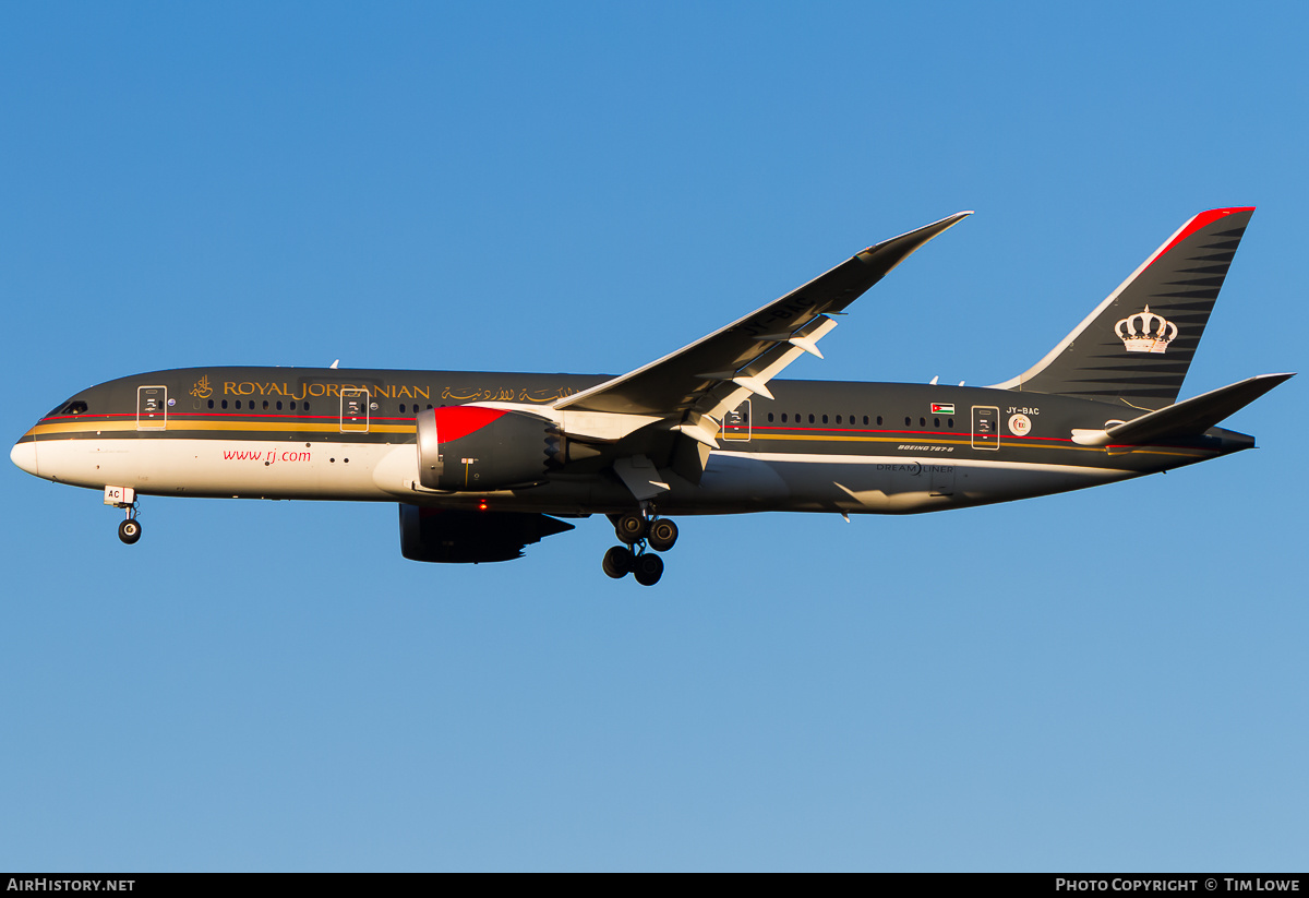 Aircraft Photo of JY-BAC | Boeing 787-8 Dreamliner | Royal Jordanian Airlines | AirHistory.net #534637