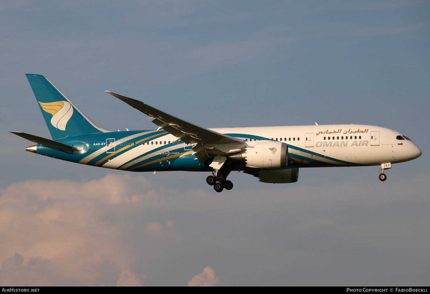 Aircraft Photo of A4O-SY | Boeing 787-8 Dreamliner | Oman Air | AirHistory.net #535243