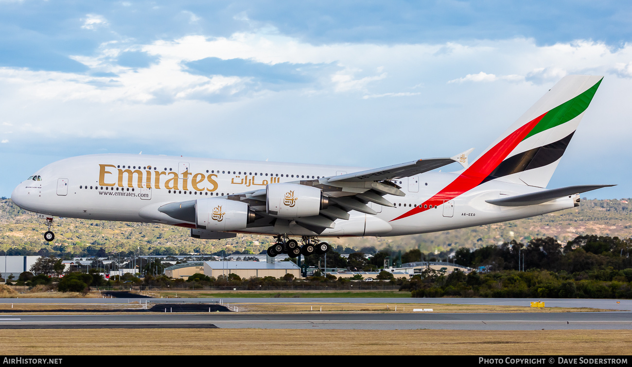 Aircraft Photo of A6-EEO | Airbus A380-861 | Emirates | AirHistory.net #535245