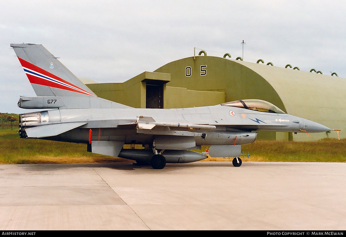 Aircraft Photo of 677 | General Dynamics F-16A Fighting Falcon | Norway - Air Force | AirHistory.net #535262