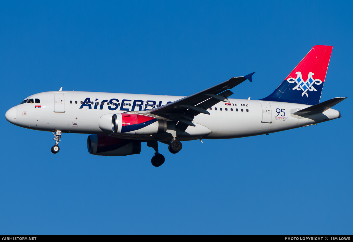 Aircraft Photo of YU-APK | Airbus A319-132 | Air Serbia | AirHistory.net #535324