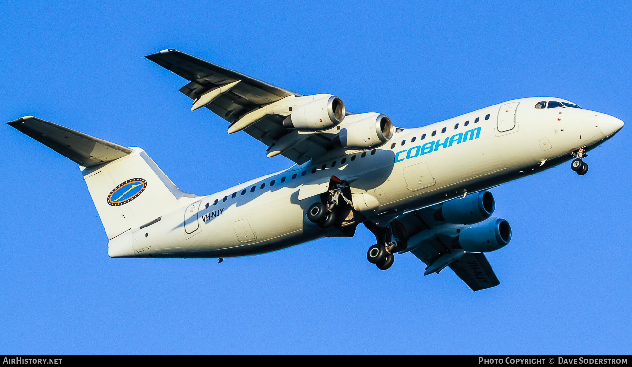Aircraft Photo of VH-NJY | British Aerospace Avro 146-RJ100 | Cobham Aviation Services | AirHistory.net #535584