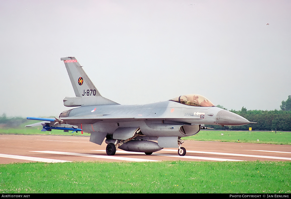 Aircraft Photo of J-870 | General Dynamics F-16A Fighting Falcon | Netherlands - Air Force | AirHistory.net #535589
